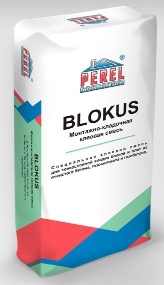 Монтажно-кладочная клеевая смесь Perel BLOKUS 0318, 25 кг