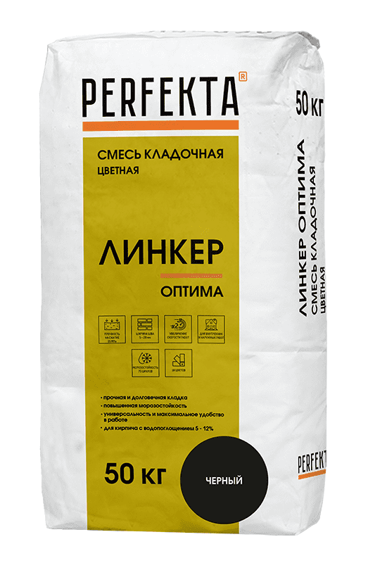 Смесь кладочная цветная PERFEKTA Линкер Оптима черный, 50 кг